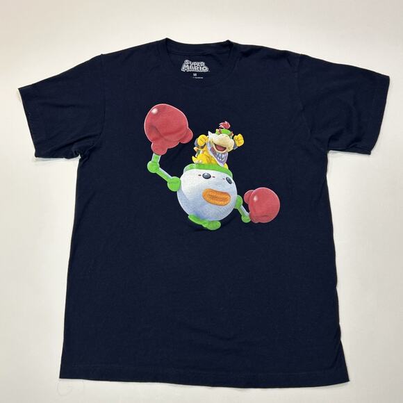 Bowser Jr Shirt Mens Size Medium Blue Super Mario Bros Nintendo Gamer Tee - Picture 1 of 11